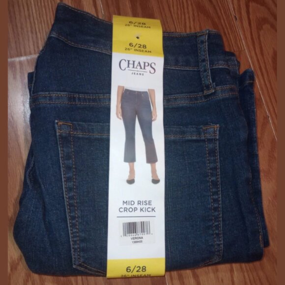 Chaps Denim - NWT Chaps Women’s Crop Kick Jeans Size 6 / 28 Blue Denim Mid Rise